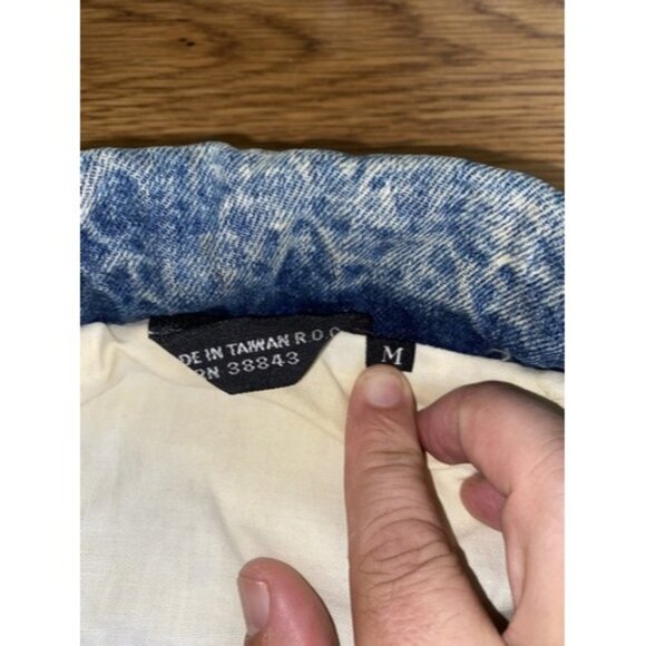 Vintage 80s IZZI Womens Acid Wash Denim Jacket Small Medium - Picture 7 of 8